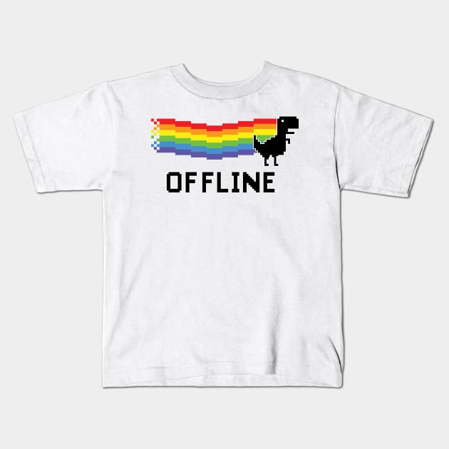 Dinosaur offline. Kids T-Shirt by coffeeman